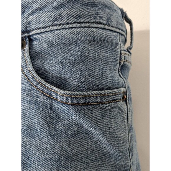 Amazon Essentials Womens 10 Blue Mid Rise Cuffed Denim Jean Shorts Whiskered - Picture 10 of 13